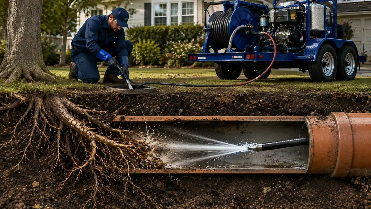 Tree Root Removal with Hydro Jetting in Port Hueneme